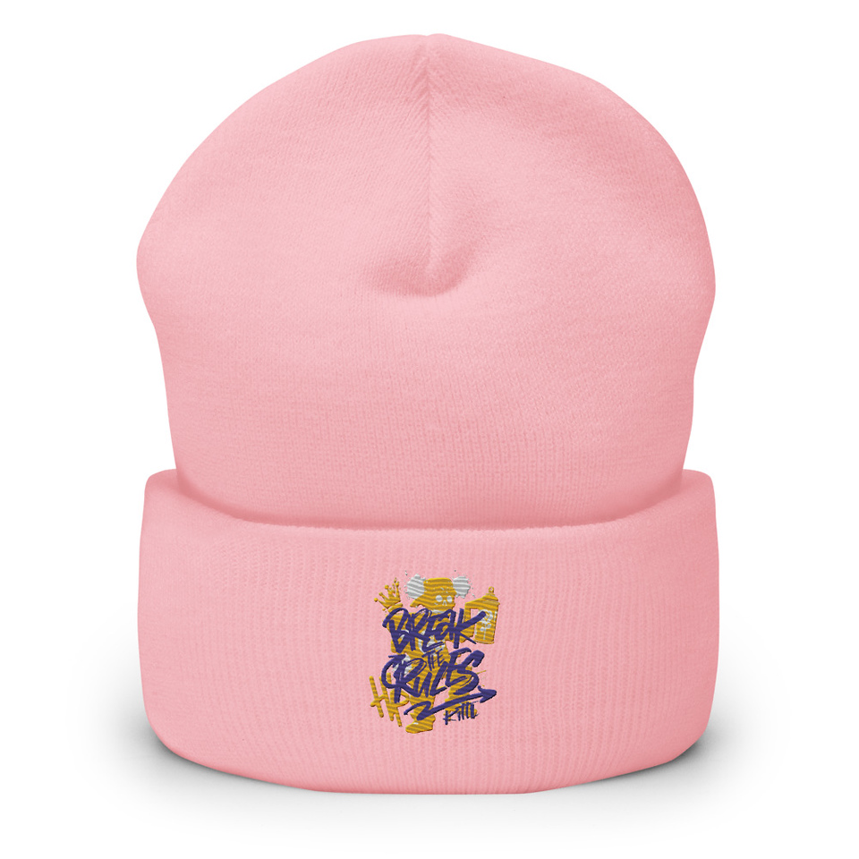 Break the Rules Graffiti - Spray Paint Cuffed Beanie