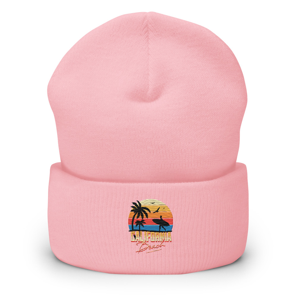 California Beach - Retro Surf Cuffed Beanie