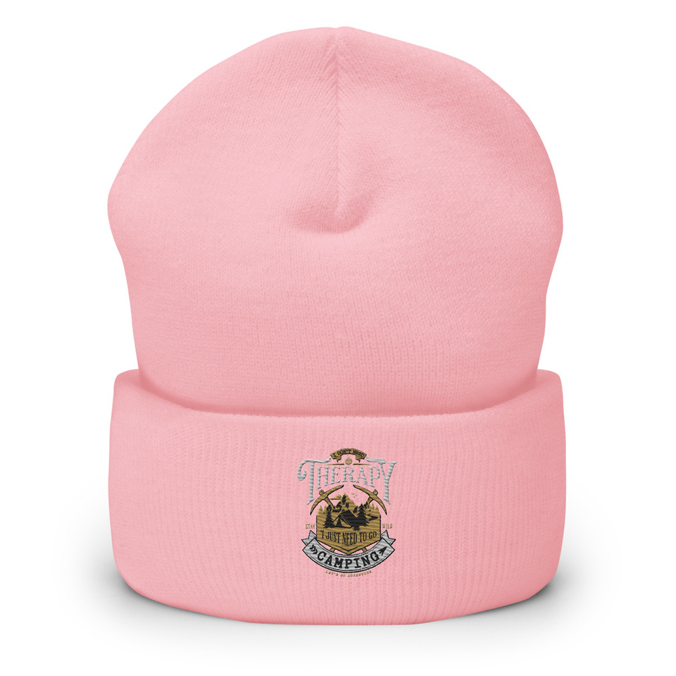 Camping Emblem Cuffed Beanie