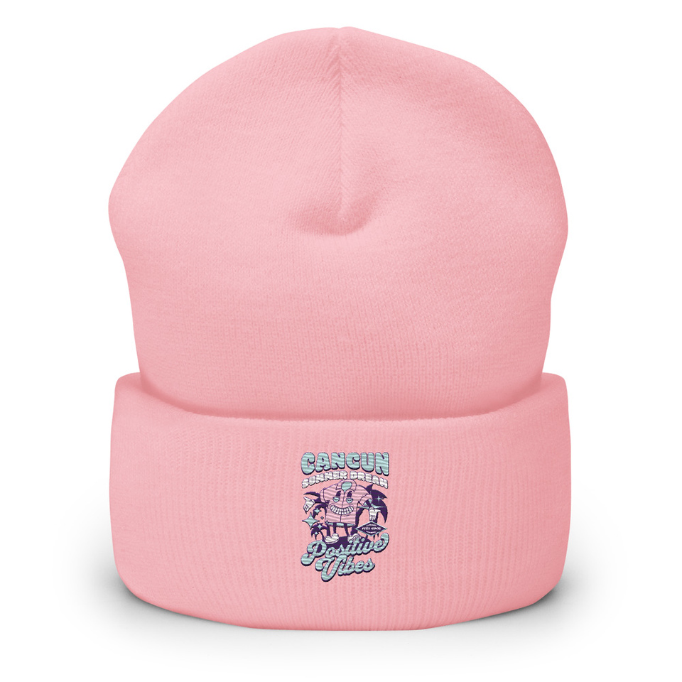 Cancun Positive Vibes Cuffed Beanie