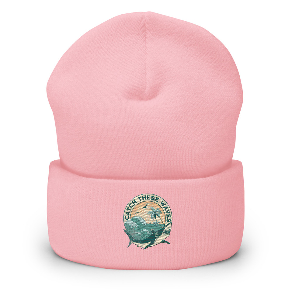 Catch These Waves Shark  Cuffed Beanie