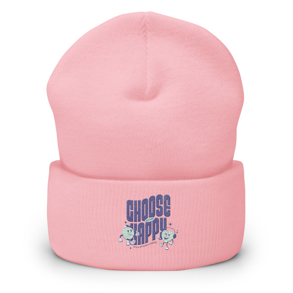 Choose Happy (2) Cuffed Beanie