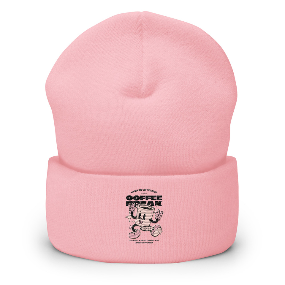 Coffee Break Mascot Cuffed Beanie