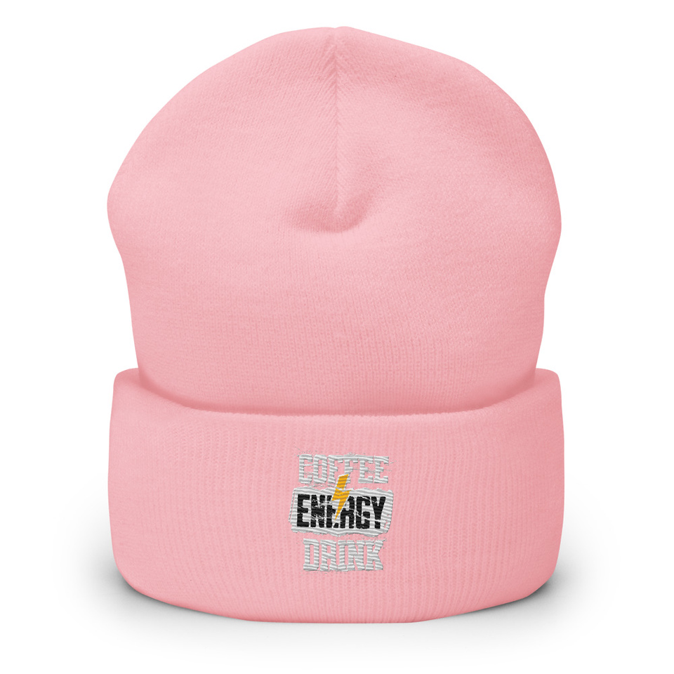 Coffee Energy Drink - Grunge Bolt Cuffed Beanie