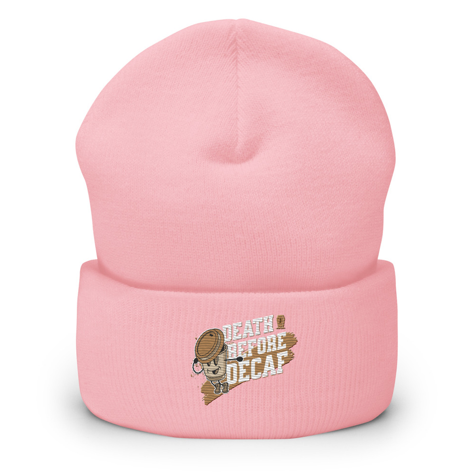 Death Before Decaf Cuffed Beanie