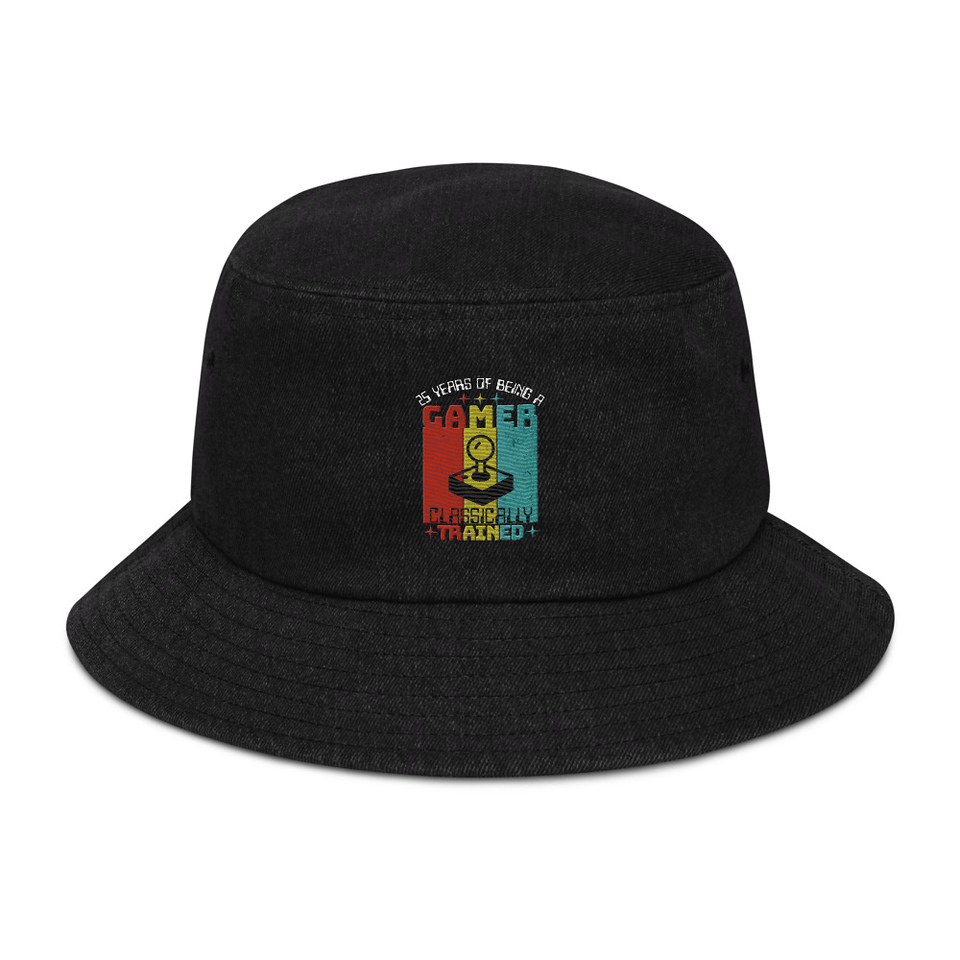 25 Years of Being A Gamer Denim Bucket Hat