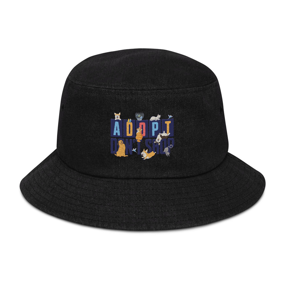 Adopt a Pet - Cute Animal Denim Bucket Hat