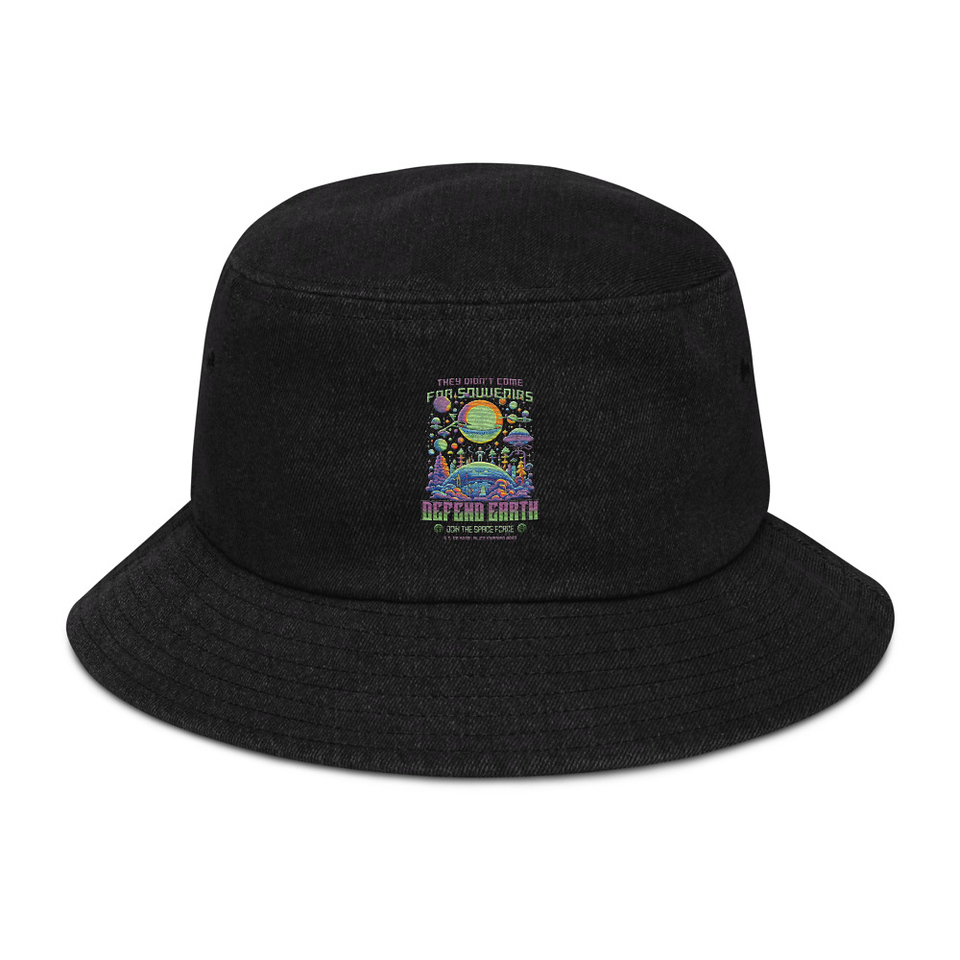 Alien Invasion Denim Bucket Hat