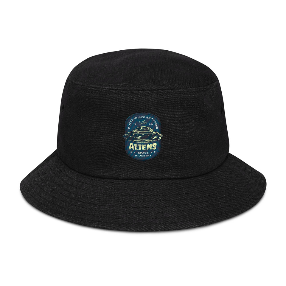 Aliens Outer Space Explorer - UFO Denim Bucket Hat