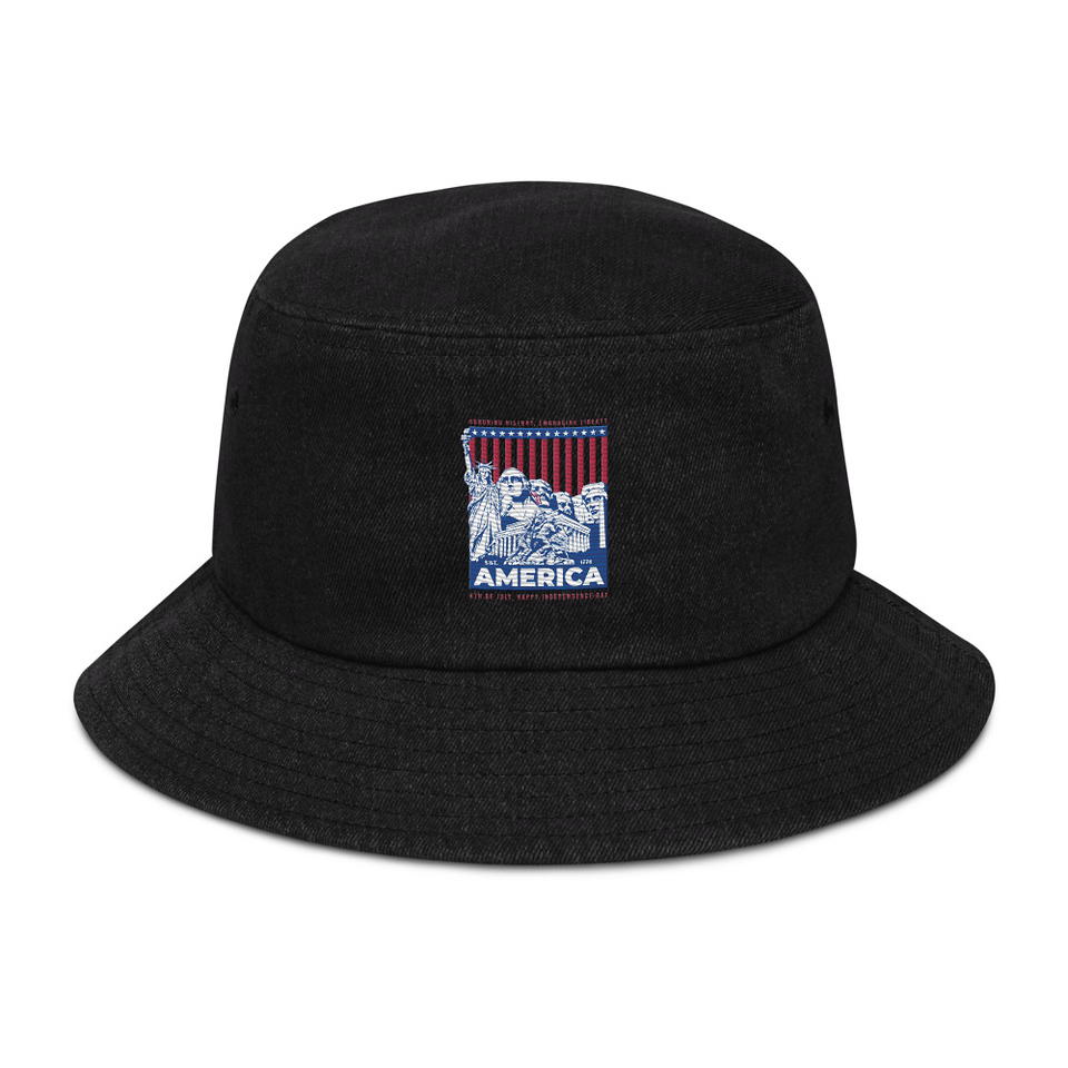 AMERICA (2) Denim Bucket Hat