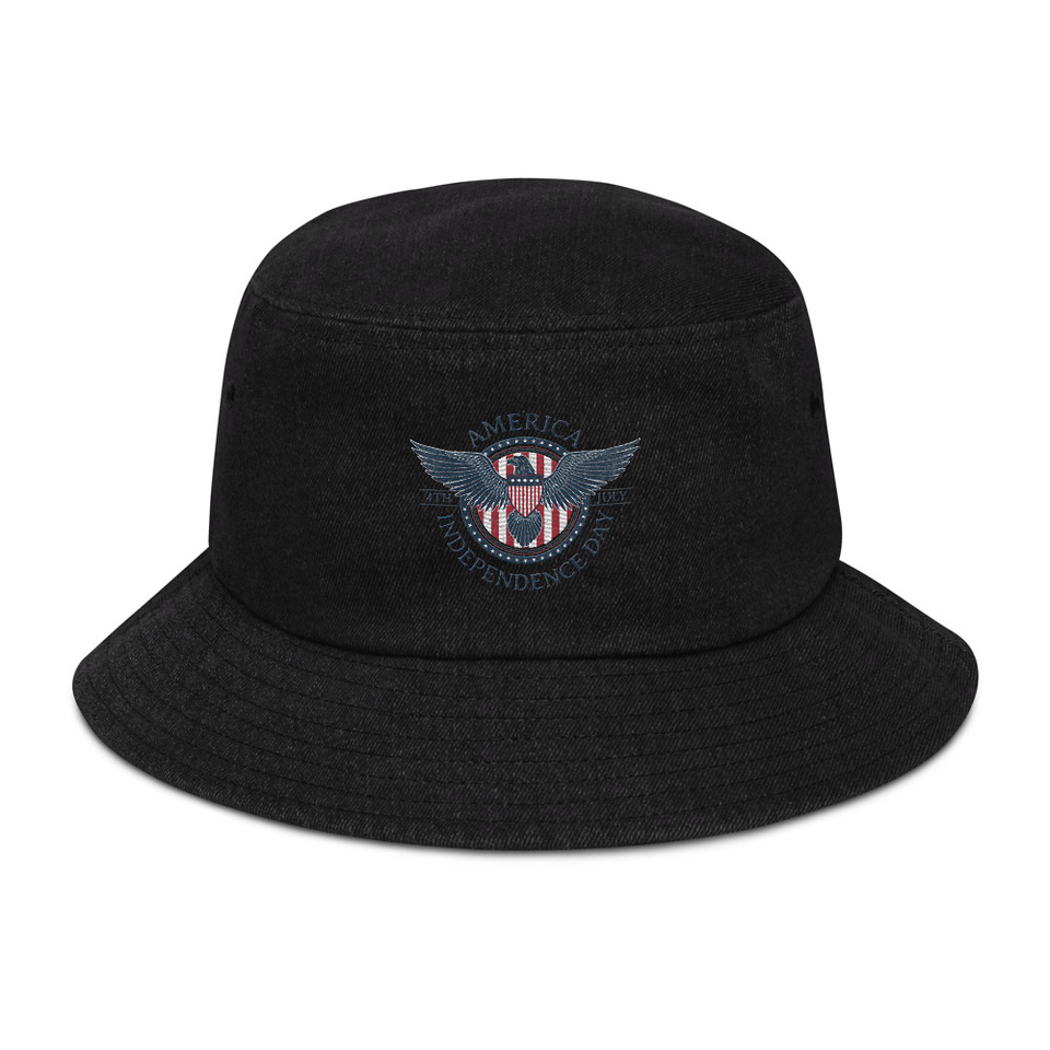 American Eagle Badge Denim Bucket Hat