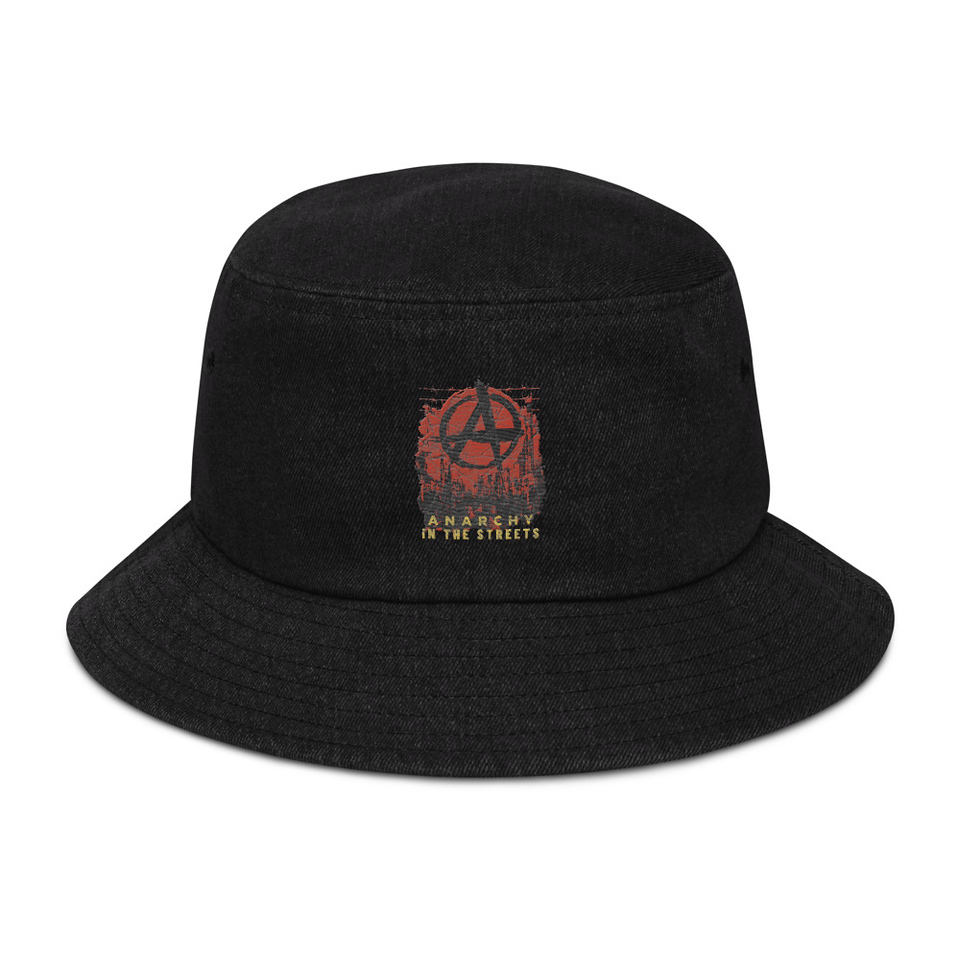 Anarchy In The Street Denim Bucket Hat