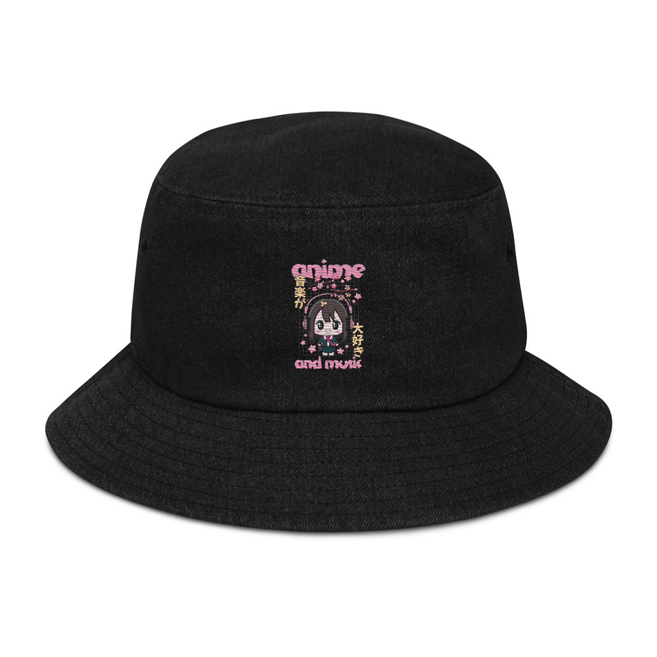 Anime and Music Denim Bucket Hat