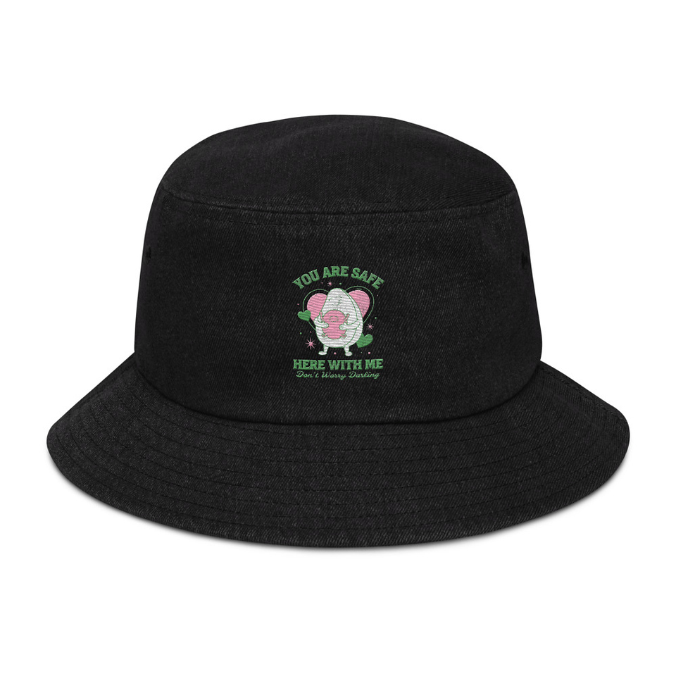 Avo Love - Typographic Cartoon Streetwear Denim Bucket Hat
