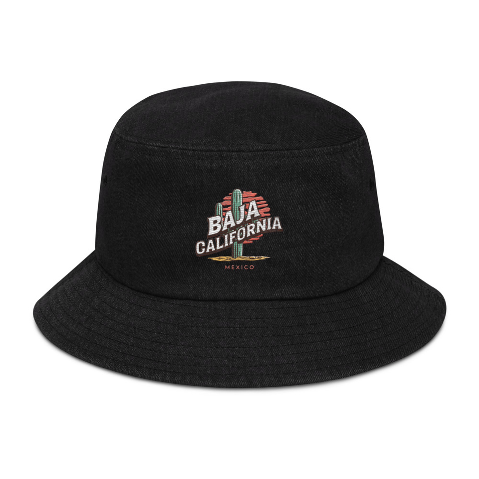 Baja Cali Mexico Denim Bucket Hat