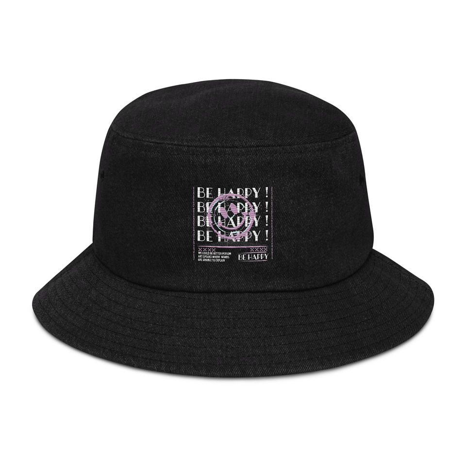 Be Happy ! Denim Bucket Hat
