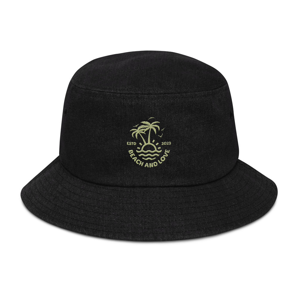 Beach and Love Denim Bucket Hat