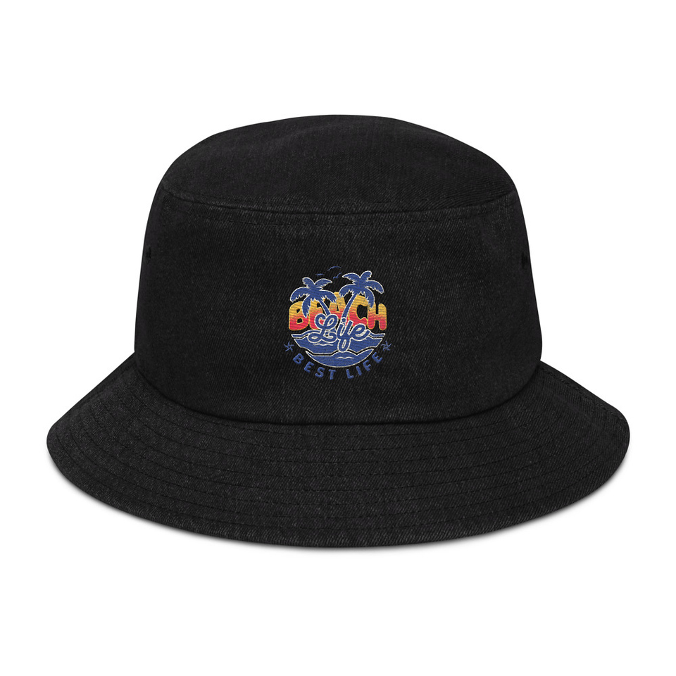 Beach Life Best Life Denim Bucket Hat