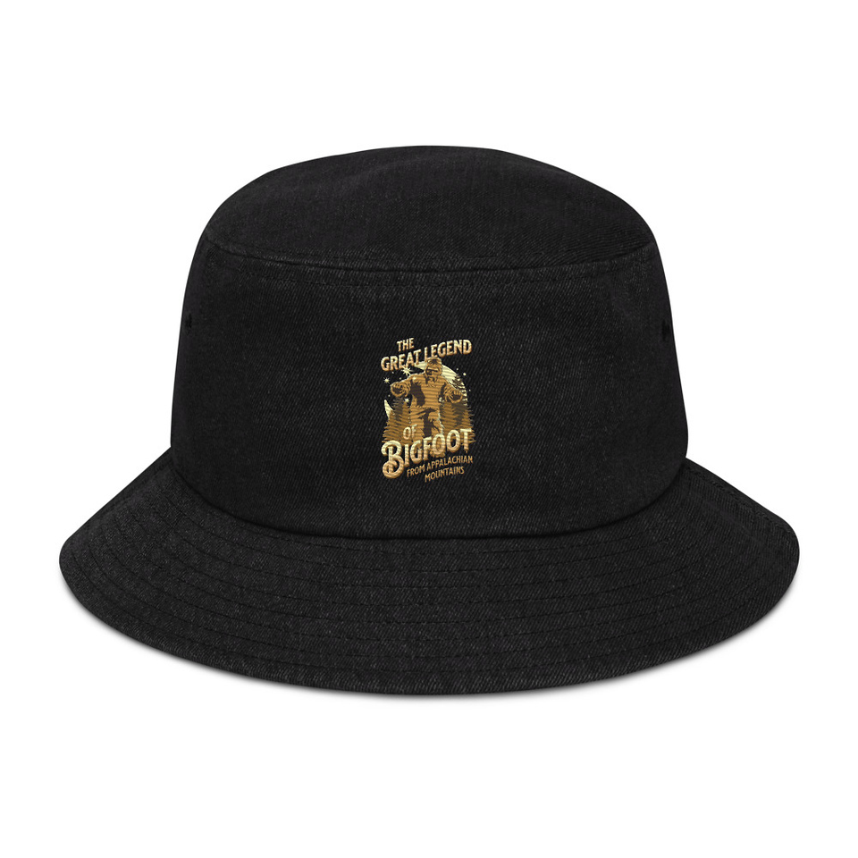 Bigfoot Legend  - Appalachian Forest Denim Bucket Hat