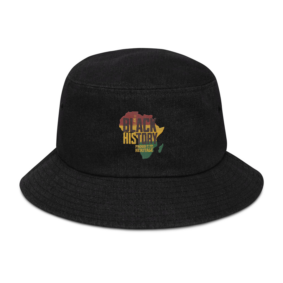 Black History - Heritage Map Denim Bucket Hat