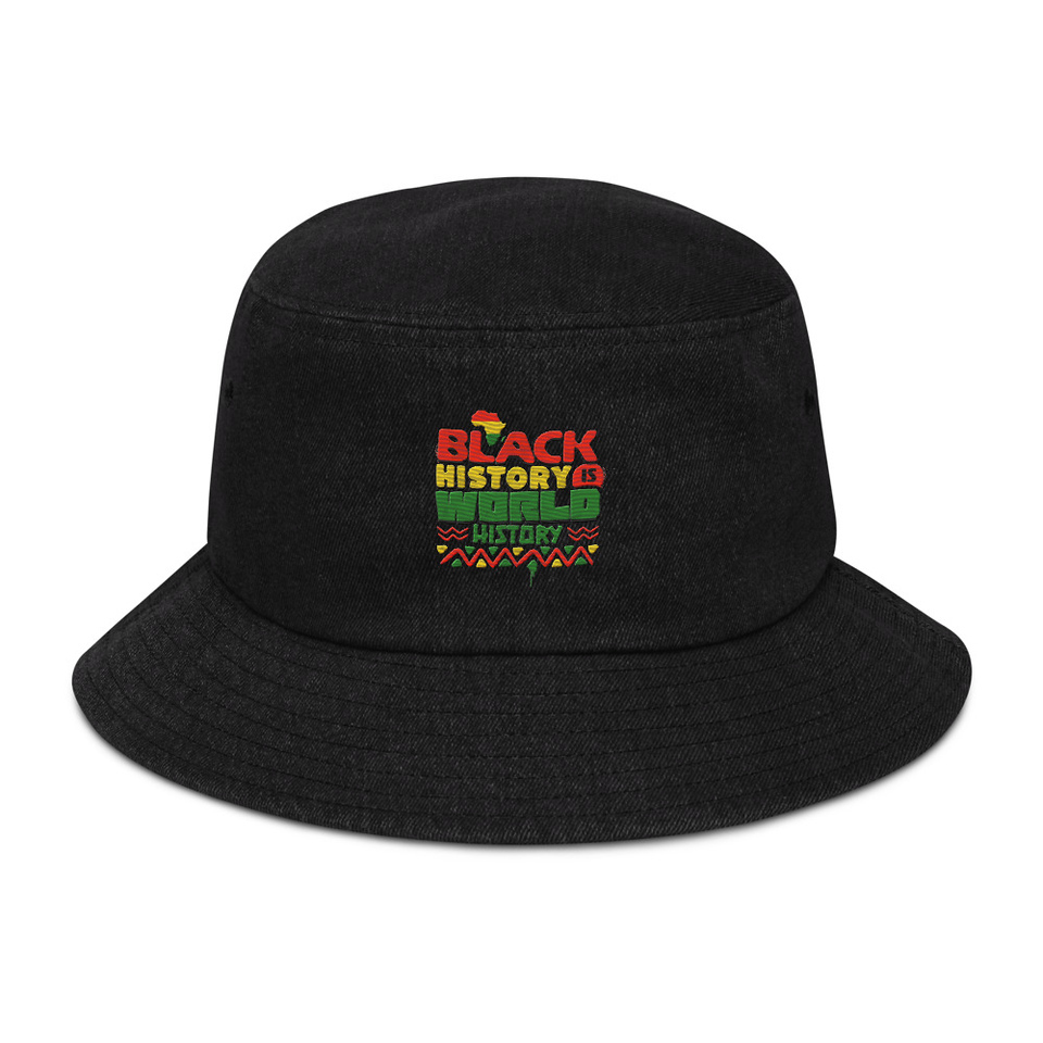 Black History is World History - Heritage Awareness Denim Bucket Hat