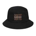 Black Magic - Minimal Modern Coffee Quote Denim Bucket Hat
