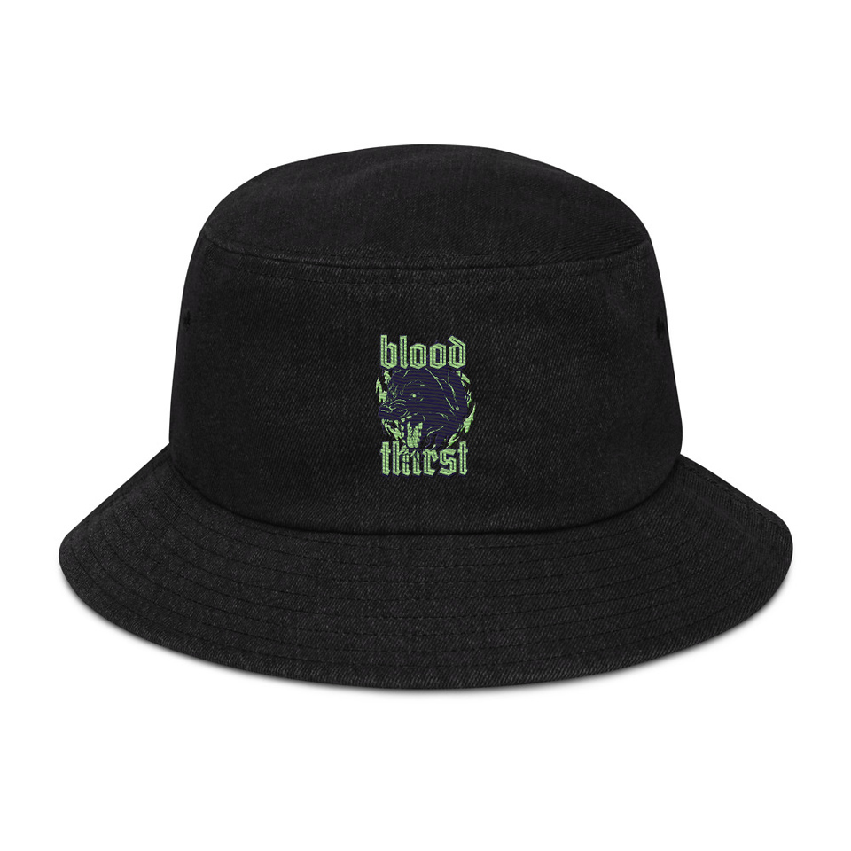 Blood Thirst - Neon Dog Denim Bucket Hat