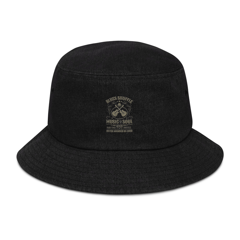 Blues Music from the Soul - Guitar Denim Bucket Hat