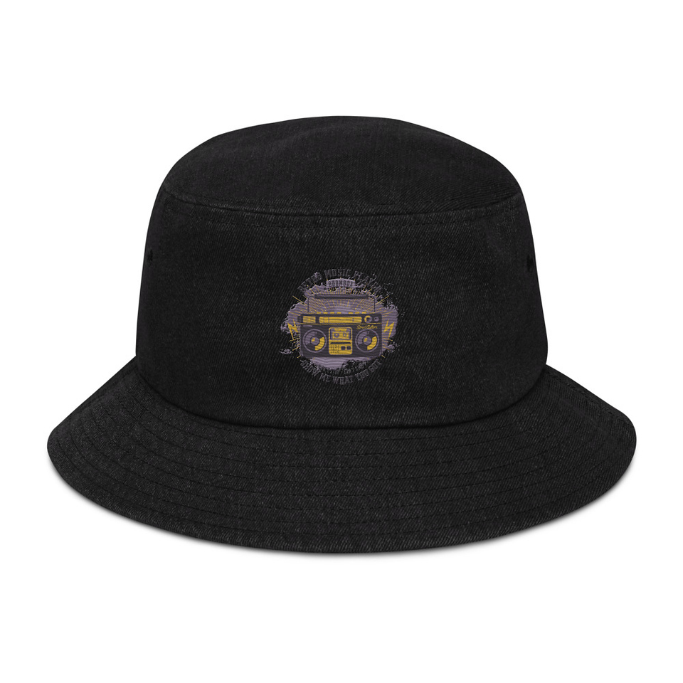 Boombox Music Player - Retro Denim Bucket Hat