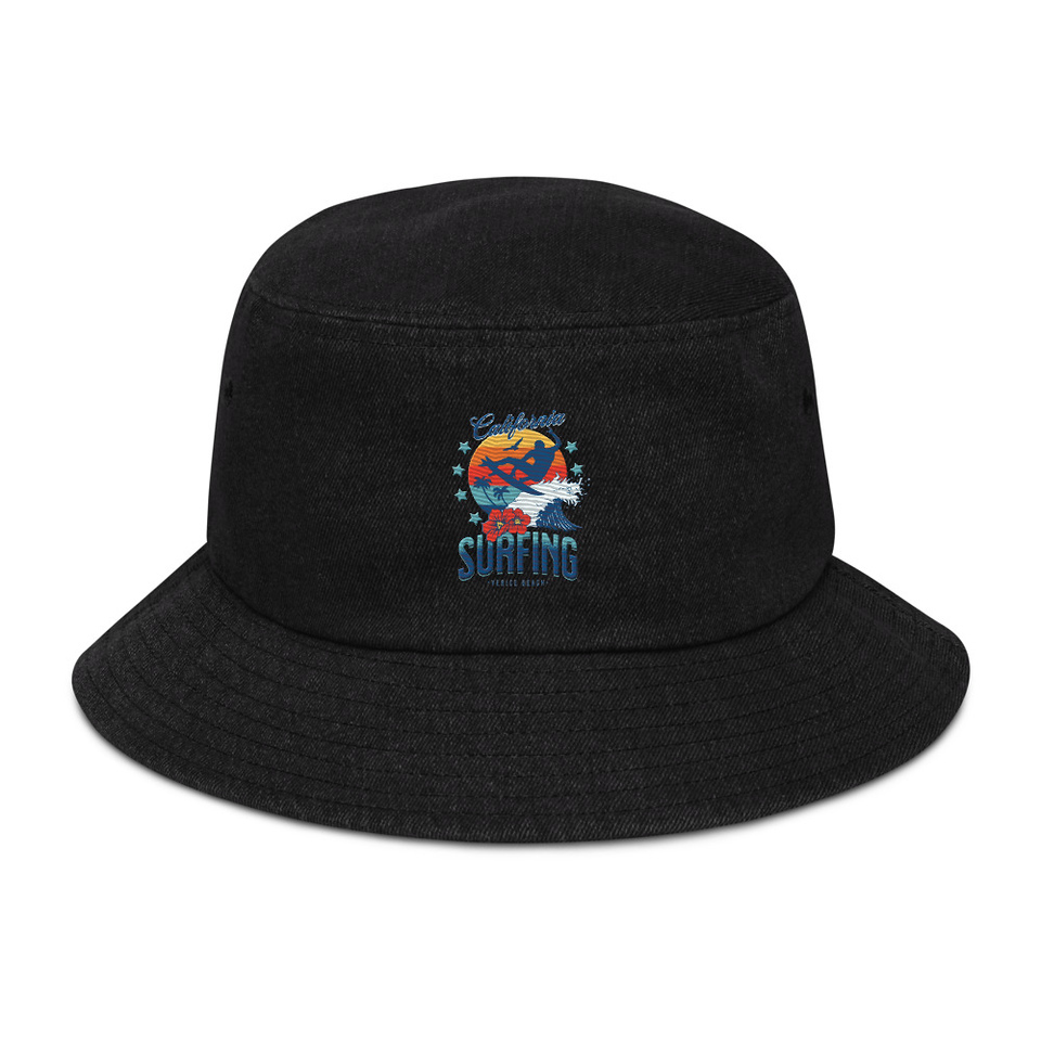 California Surfing - Palm Beach Denim Bucket Hat
