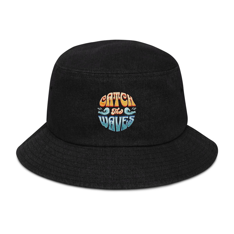 Catch the Waves - Beach Vibe Denim Bucket Hat