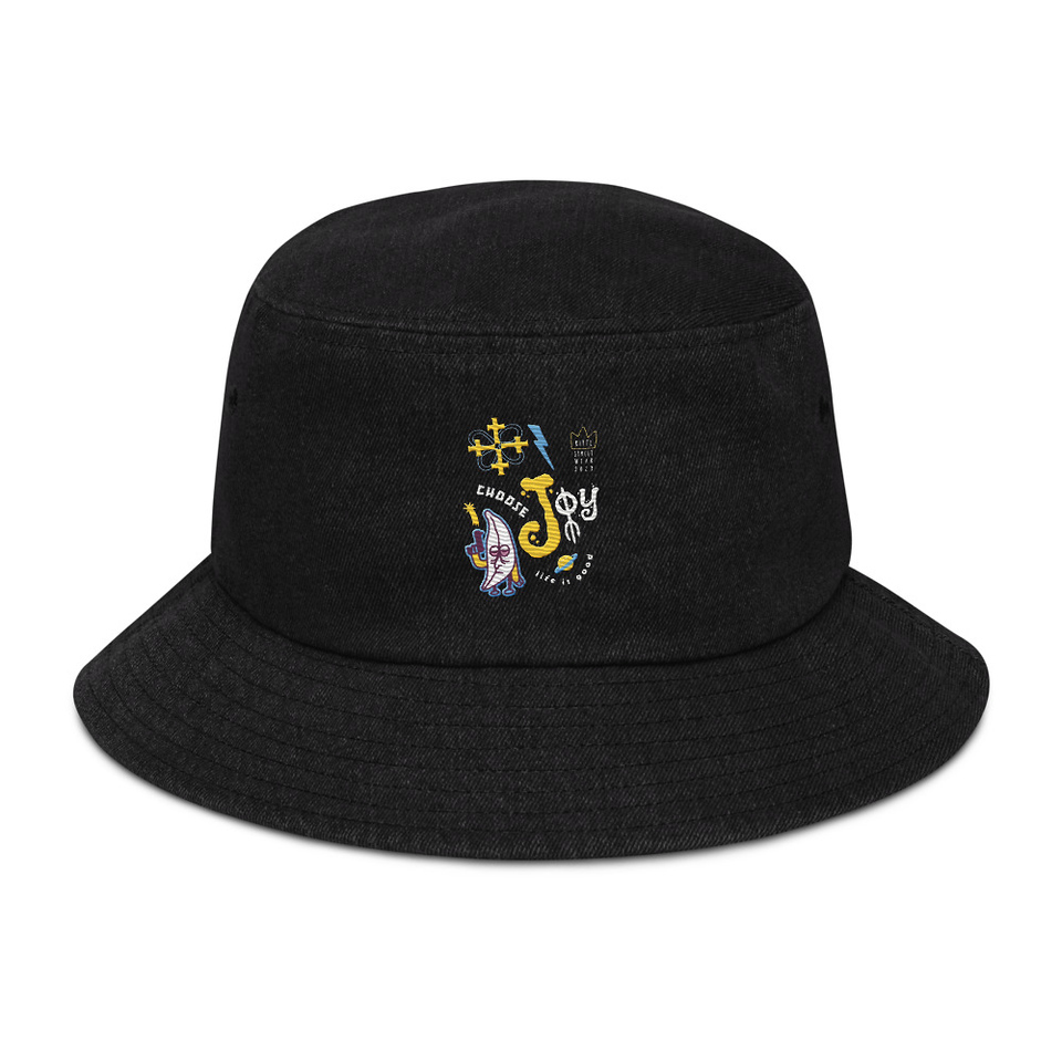 Choose Joy Denim Bucket Hat