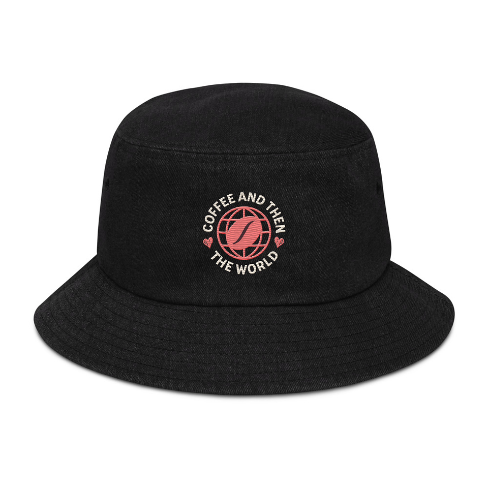 Coffee and Then The World - Earth Denim Bucket Hat