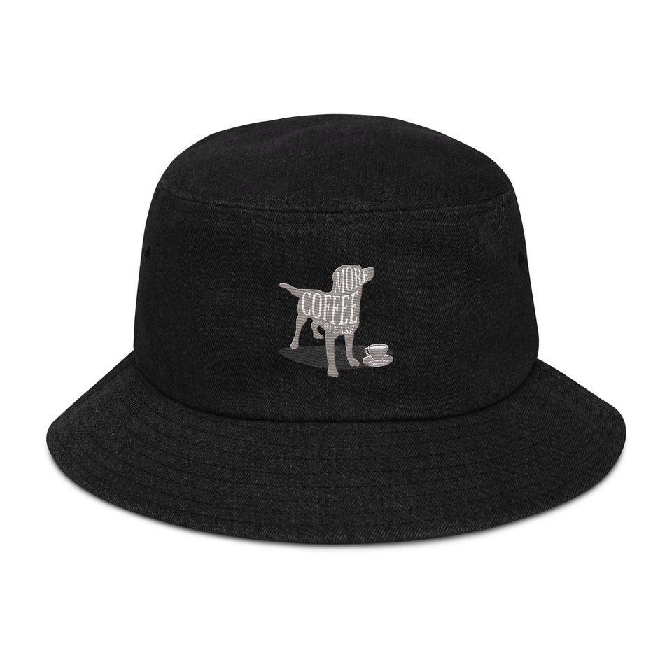 Coffee Dog Denim Bucket Hat