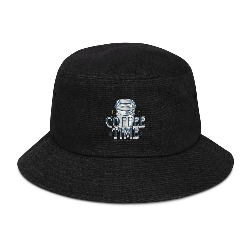 Coffee Time Denim Bucket Hat