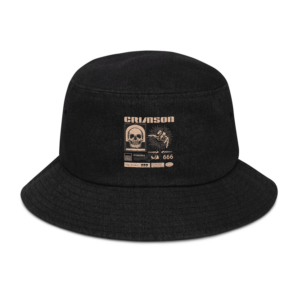 Crimson Denim Bucket Hat