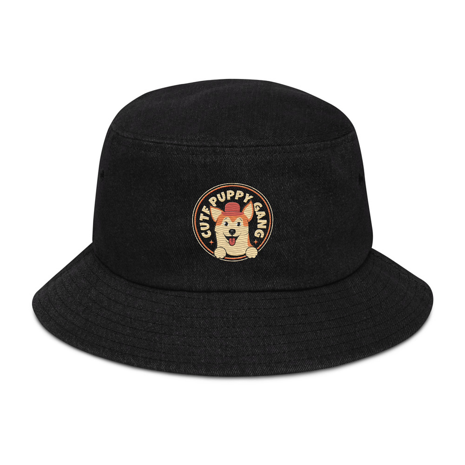 Cute Puppy Gang - Corgi Denim Bucket Hat