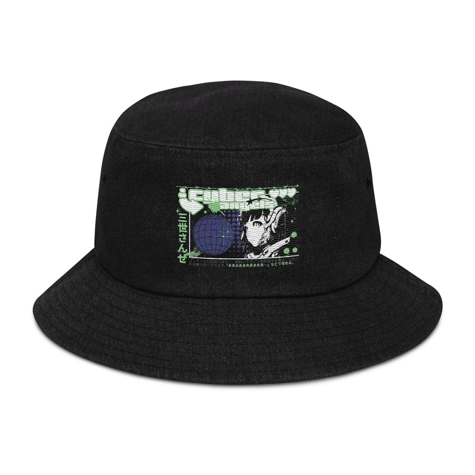 Cyber Angels - Y2k Girl Anime Denim Bucket Hat