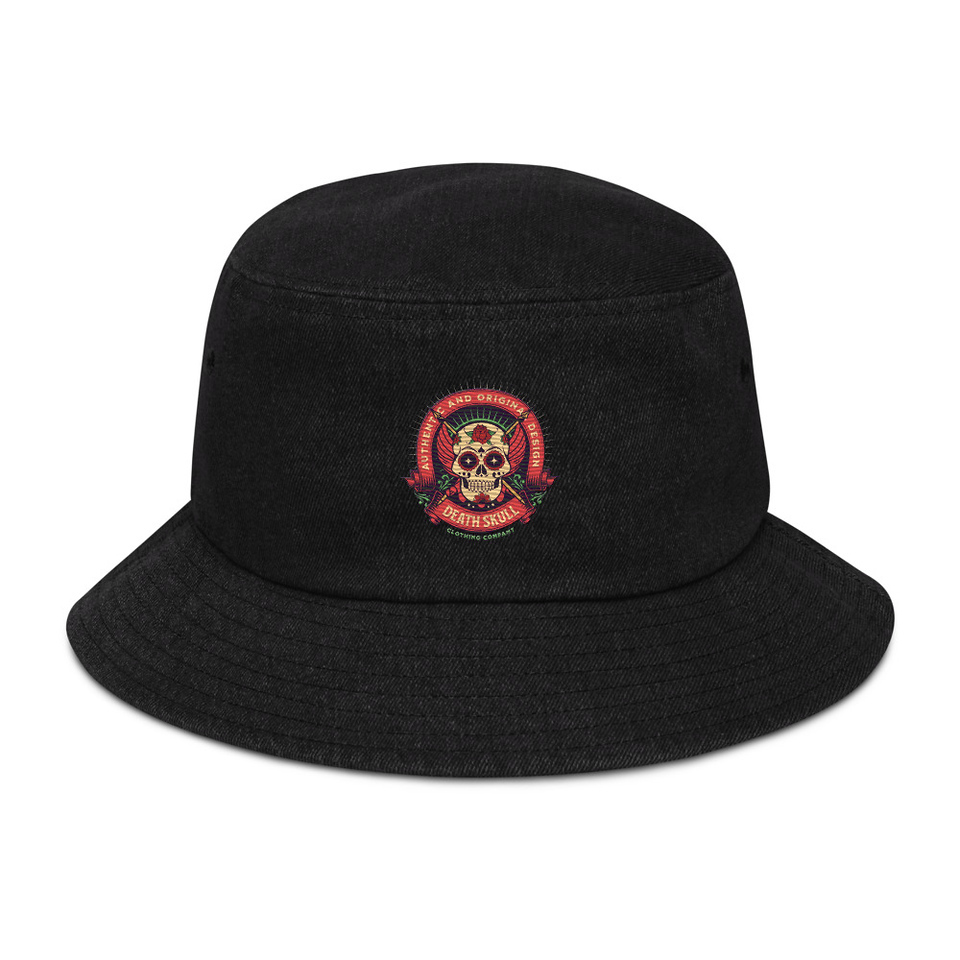 Death Skull - Badge  Denim Bucket Hat