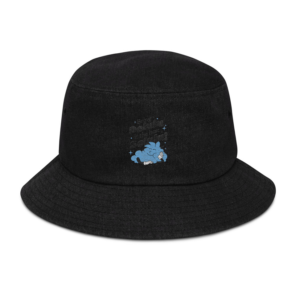 Delulu is the Solulu! - Typographic Cartoon Streetwear Denim Bucket Hat