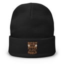 Best Mom in the World - Flowers Knit Beanie
