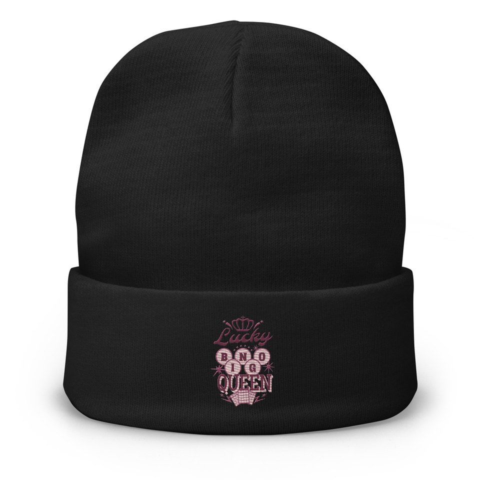 Bingo Queen - Retro Crown Knit Beanie