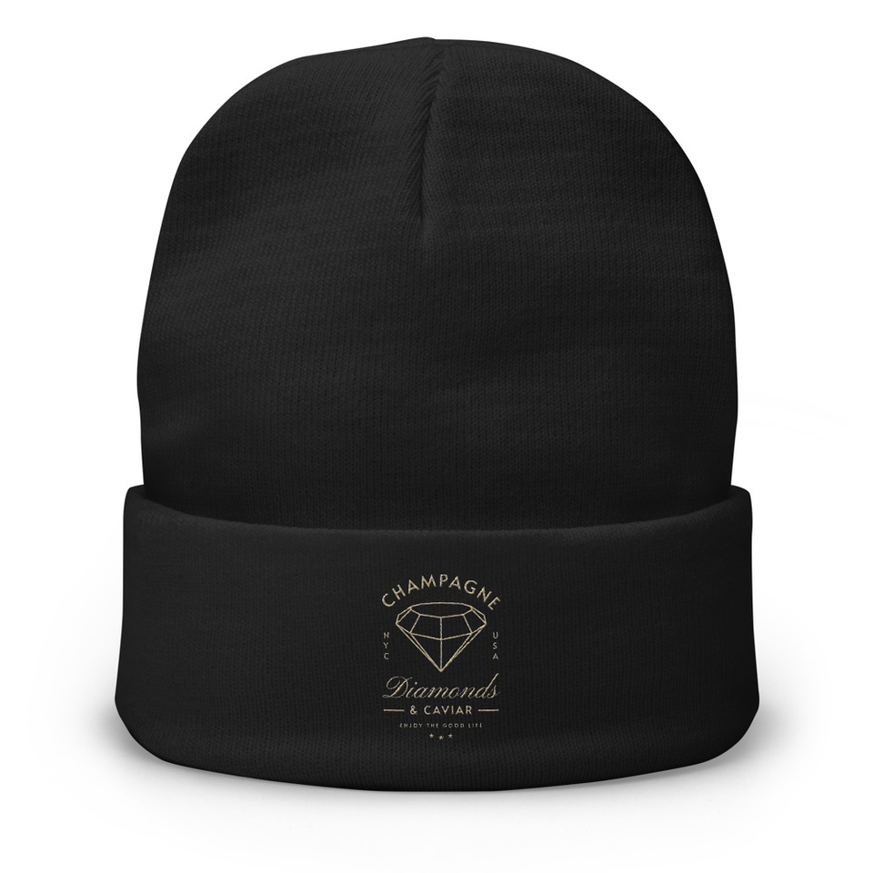Black Diamonds - Elegant Knit Beanie