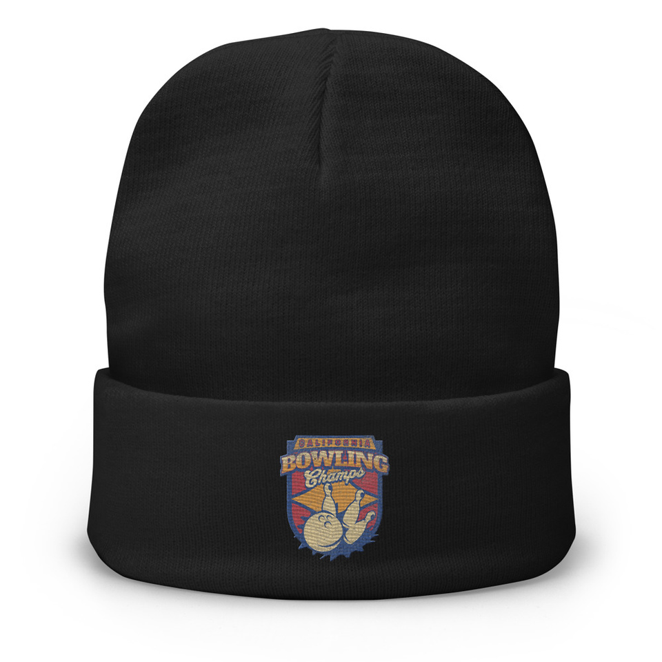 Bowling Championship - Retro Athlectic Sports Knit Beanie