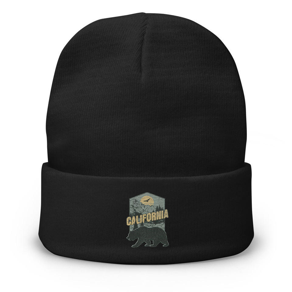 California Bear - Outdoors Wilderness Camping Hiking Knit Beanie