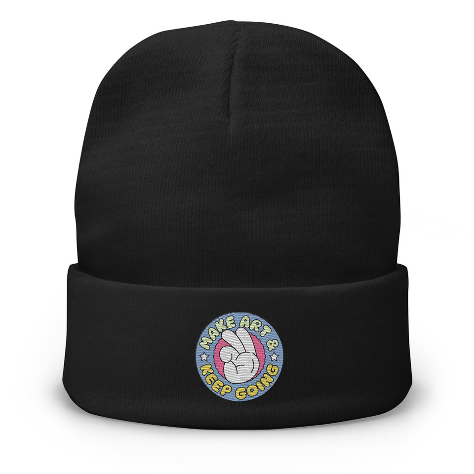 Colorful Fun Retro Style Badge Knit Beanie