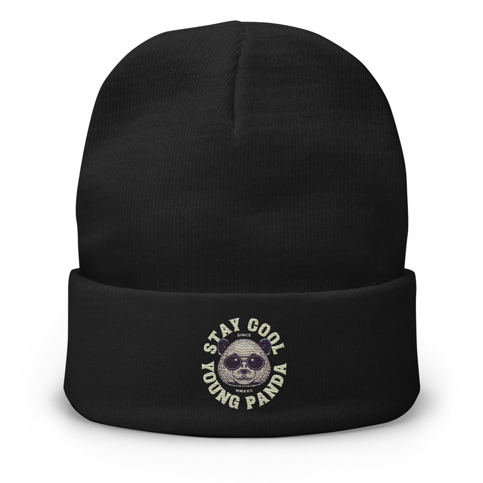 Cool Panda with Sunglasses -  Knit Beanie