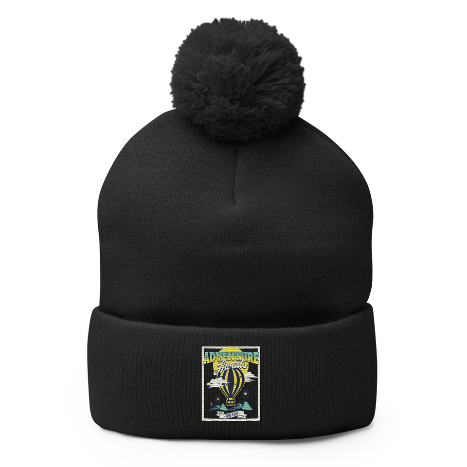 Adventure Awaits Pom-Pom Knit Cap