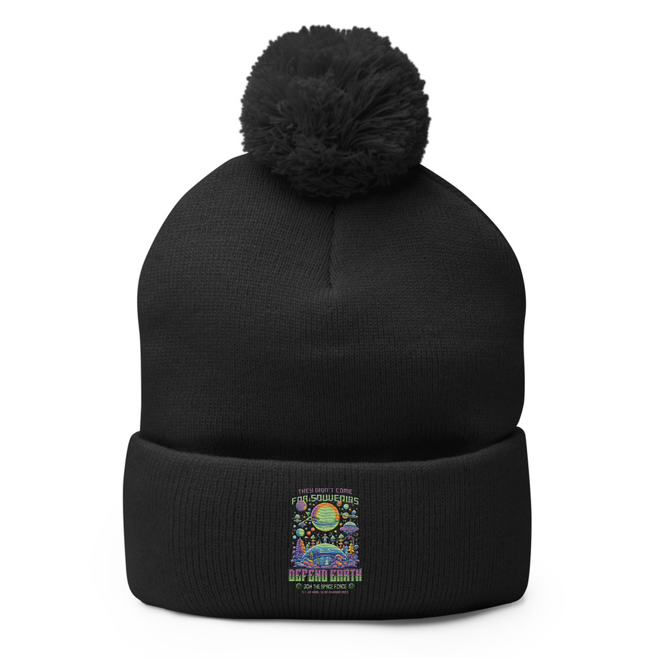 Alien Invasion Pom-Pom Knit Cap