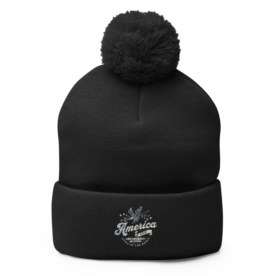 America 1776 Pom-Pom Knit Cap